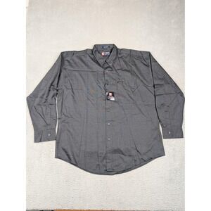 Chaps Ralph Lauren Shirt Mens XL Gray Button Down Long Sleeve 100% Cotton Casual